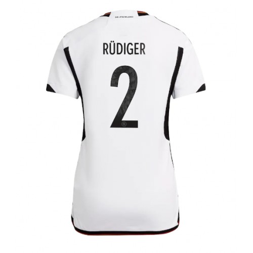 Fotbalové Dres Německo Antonio Rudiger #2 Dámské Domácí MS 2022 Krátký Rukáv
